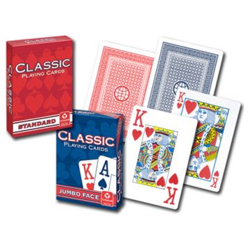 100% Plastic Cartamundi Classic Poker, Regular Index - 2 Deck Set